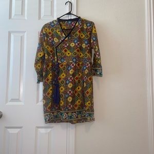 Multi colored kurta with tassel